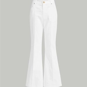 Elegant White Cargo Flared Women's Jeans Pants